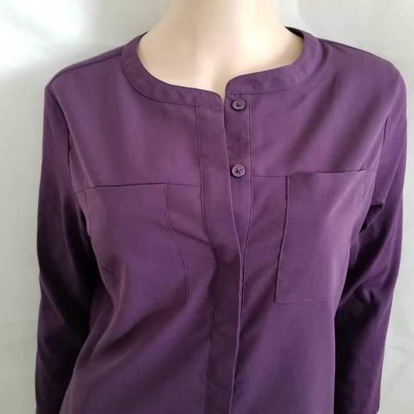 Van Heusen Purple M Shirt Blouse - Picture 2 of 7
